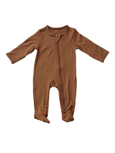 Rust Bamboo Footed Zipper