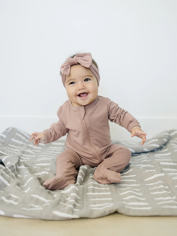 Dusty Rose Bamboo Footed Zipper