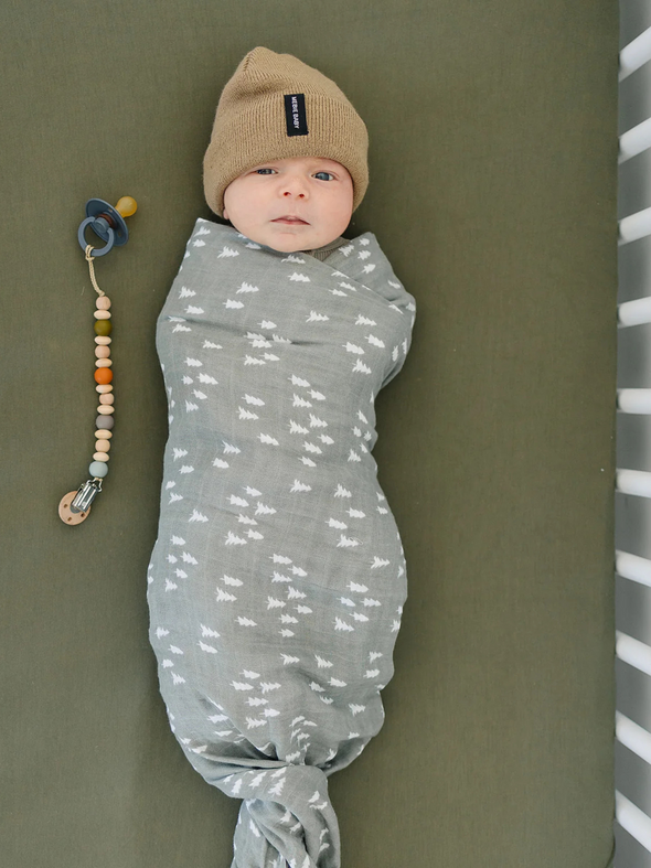 Olive Bamboo Stretch Crib Sheet