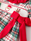 Plaid Smocking Embroidered Girls Bloomers Romper Set