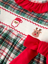 Plaid Smocked Embroidered Dress