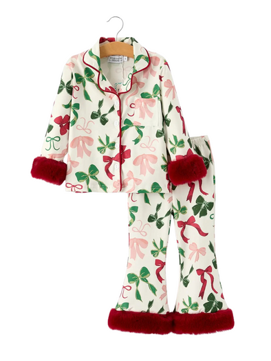 Martha May Red Trim Pajama Set