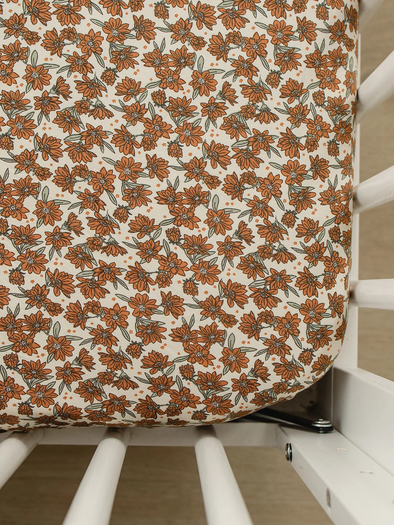 Cream Magnolia Bamboo Stretch Crib Sheet