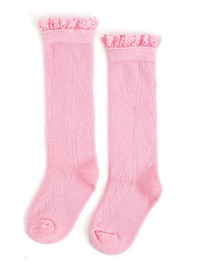Blossom Fancy Lace Top Knee High Socks