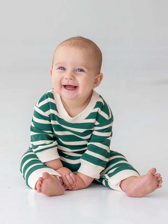 Jackson Green Stripe Romper