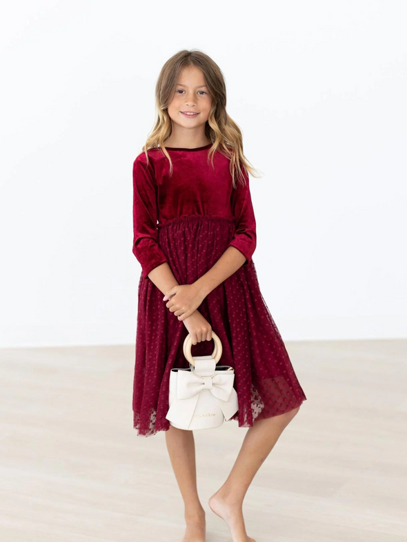 Cranberry Velvet Tutu Dress