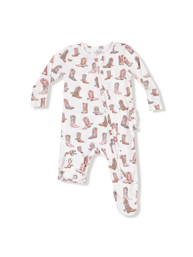 Future Cowgirl Ruffled Zipper Footie