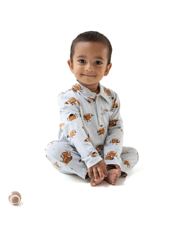 Footballs Playing Football Polo Romper