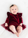 Cranberry Velvet Tutu Bodysuit