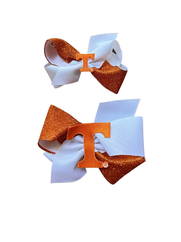 Glitter Colorblock Grosgrain Bow with Patch