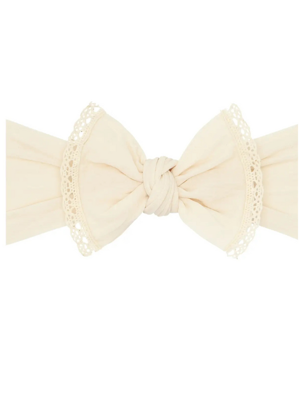 Baby Bling Classic Knot Oatmeal Lace