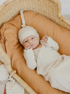 Copper Pearl Moonstone Rib Knit Newborn Knotted Gown