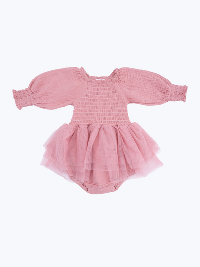 Rose Muslin Smocked Tutu Bubble