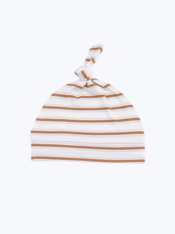 Vintage Brown Stripe Knotted Hat