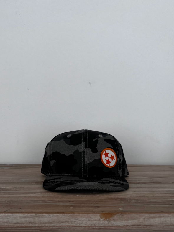 Tri-Star Grey Camo Snap Back Hat