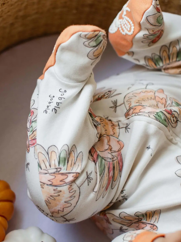 Vivid Turkey Sleep & Play Zip Footie