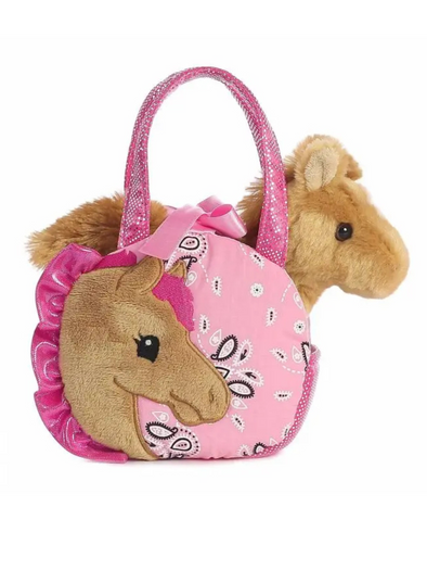Plush Horse Pink Paisley Purse