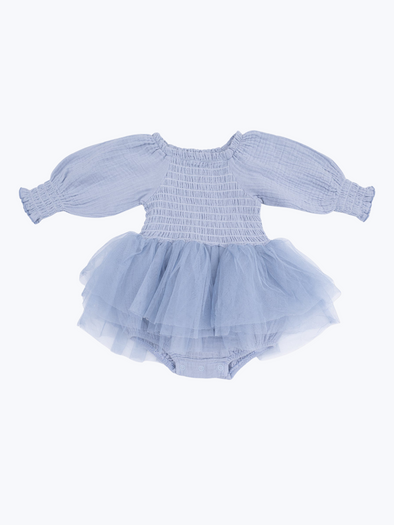 Soft Chambray Muslin Smocked Tutu Bubble