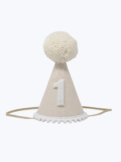Linen & White Large Party Hat