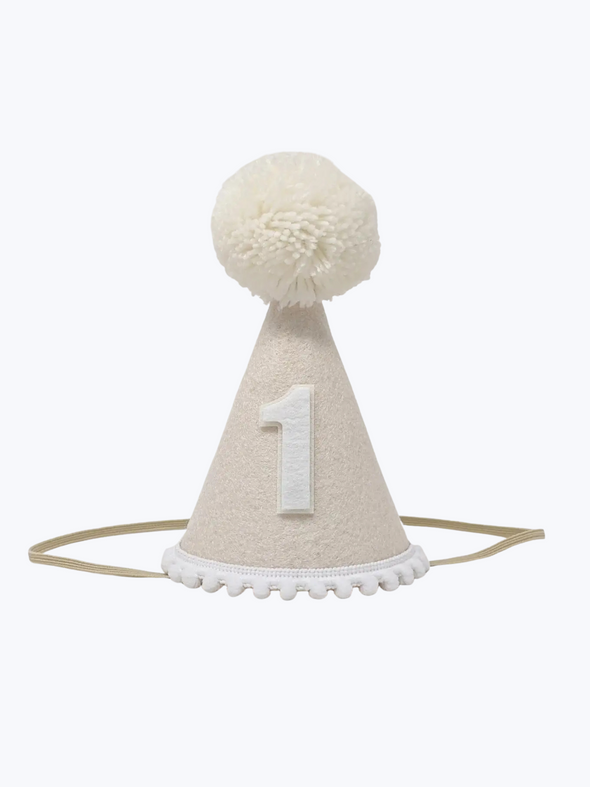 Linen & White Large Party Hat
