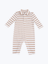 Vintage Brown Stripe Polo Romper