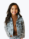 Siver sequin Washed Denim Jacket