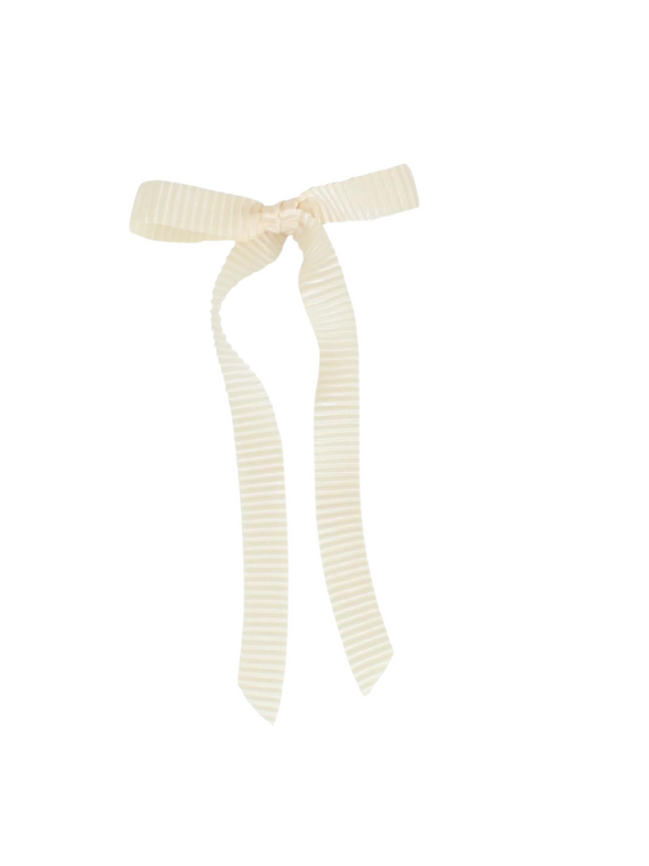 Pleated Long Tail Satin Bow