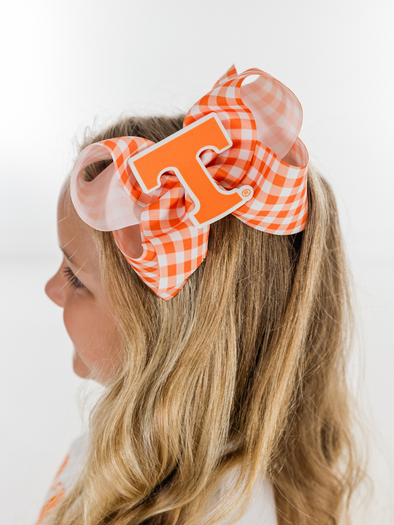 Gingham Power T Grosgrain Bow