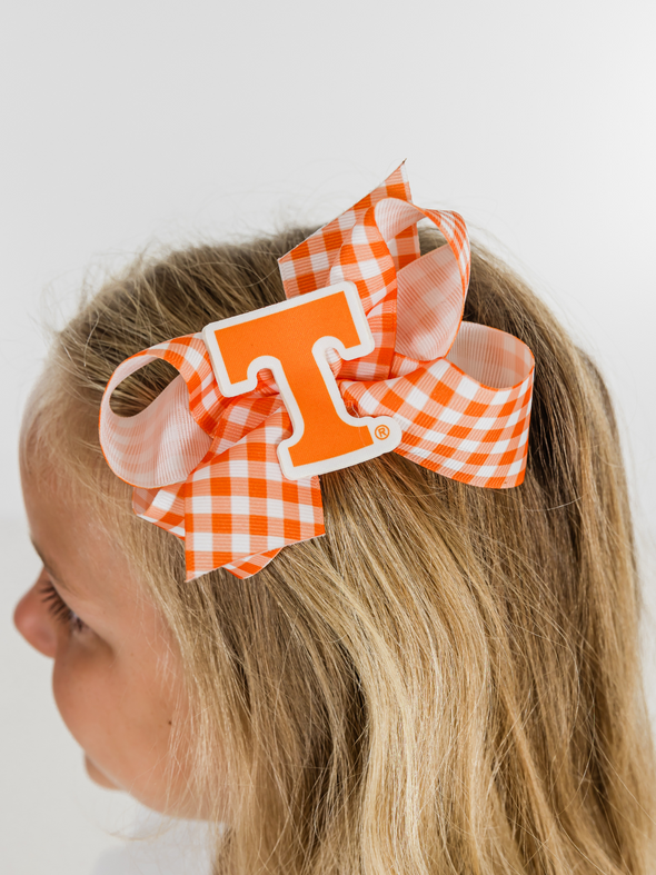 Gingham Power T Grosgrain Bow