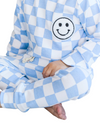 Checkered Smiley Lounge Set - Blue