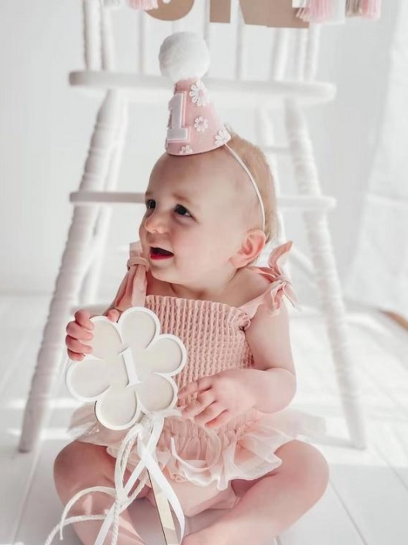 First Birthday Daisy Hat - Pink