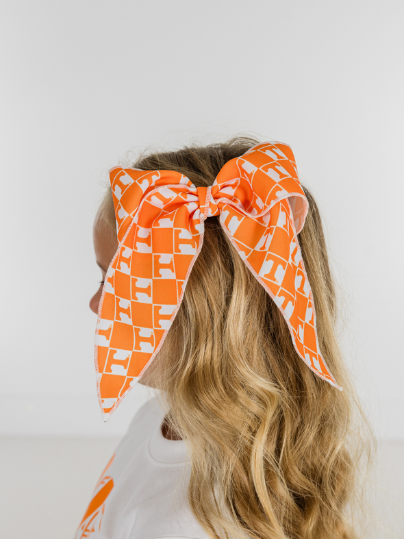 UT College Checkerboard Cheer Bow