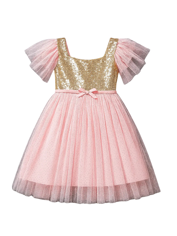 Gold Sequin Party Dress