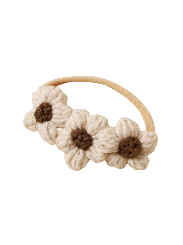 Knit Flowers Nylon Headband