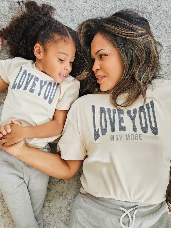 Chenille Love You More Adult Tee