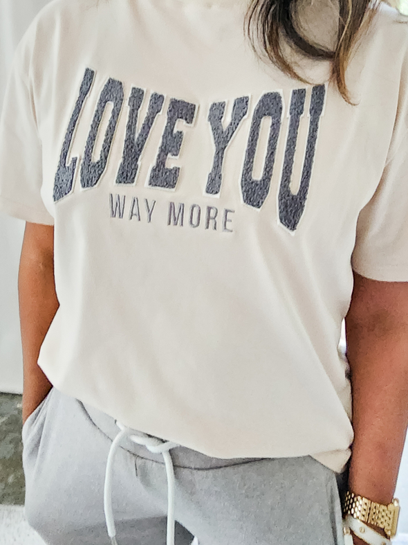 Chenille Love You More Adult Tee