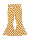 Orange Check Denim Pants