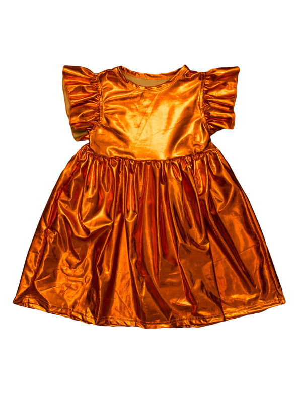 Orange Metallic Dress