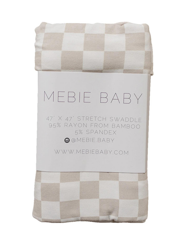 Taupe Check Bamboo Stretch Swaddle