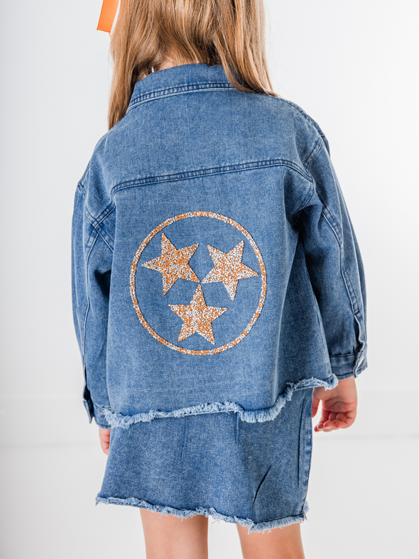 Denim Tri-Star Skirt Set