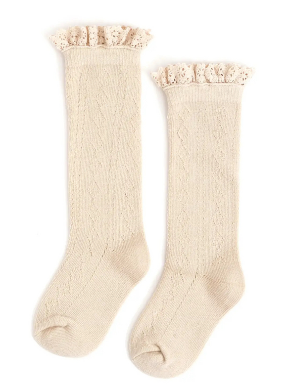 Vanilla Fancy lace Knee High Socks