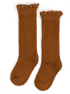 Sugar Almond Fancy Top Knee High Socks