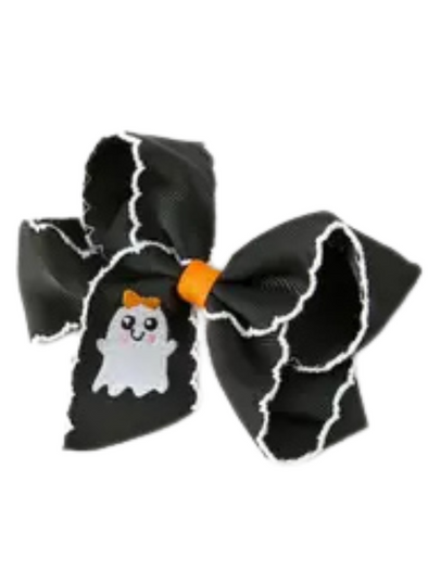 Halloween Ghost Black Hair Bow