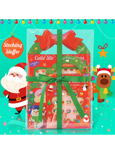 Holly Jolly Cutie Stick On Earring and Finger Sticker Gift Set