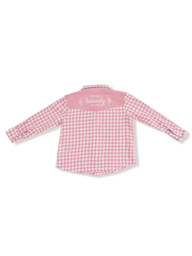 Howdy Pink Plaid Western Shirt