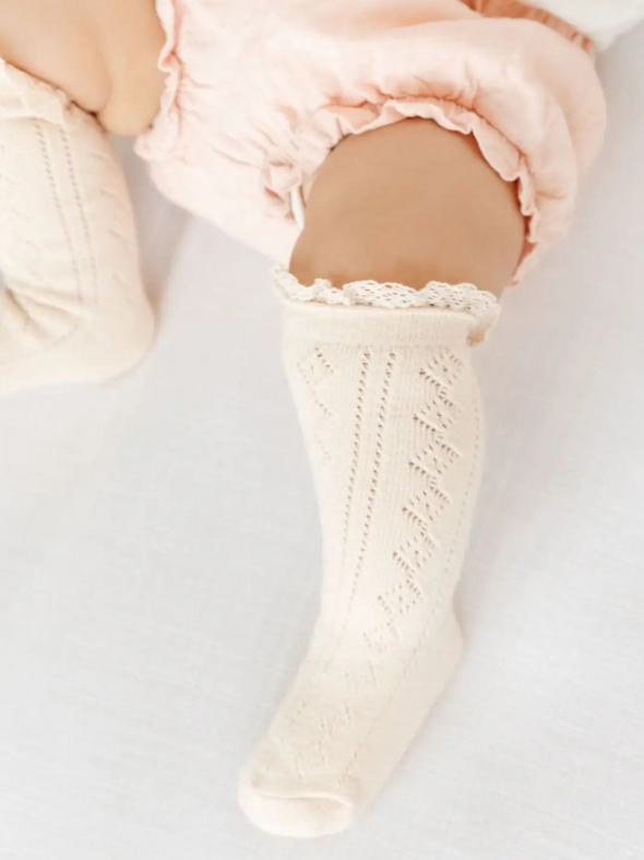 Vanilla Fancy lace Knee High Socks