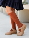 Sugar Almond Fancy Top Knee High Socks