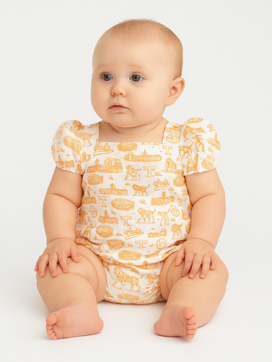 TN Toile Puff Sleeve Onesie