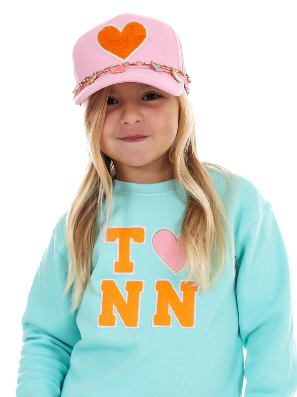 I Heart Orange Pink Snapback