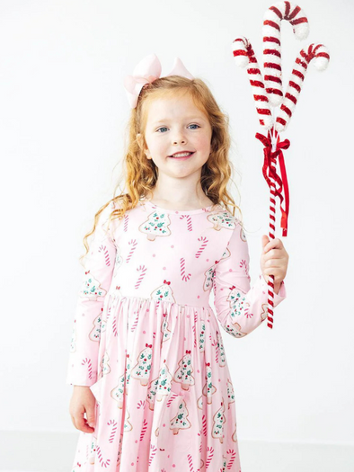 Christmas Cookies Long Sleeve Twirl Dress